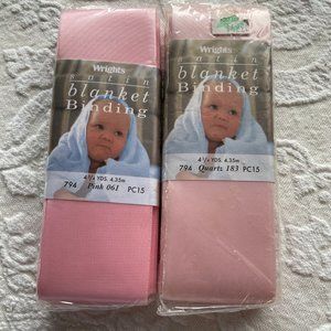 Wrights Pink Polyester Satin Blanket Binding 4.75 yd X 2" PC15 794 061 And 183